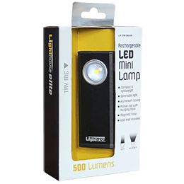 Lighthouse LED Mini Lamp Black - Plastic free cardboard packaging